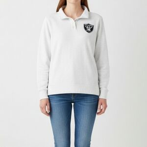 Las Vegas Raiders Women’s Mock Neck Henley Sleep Top – Size M